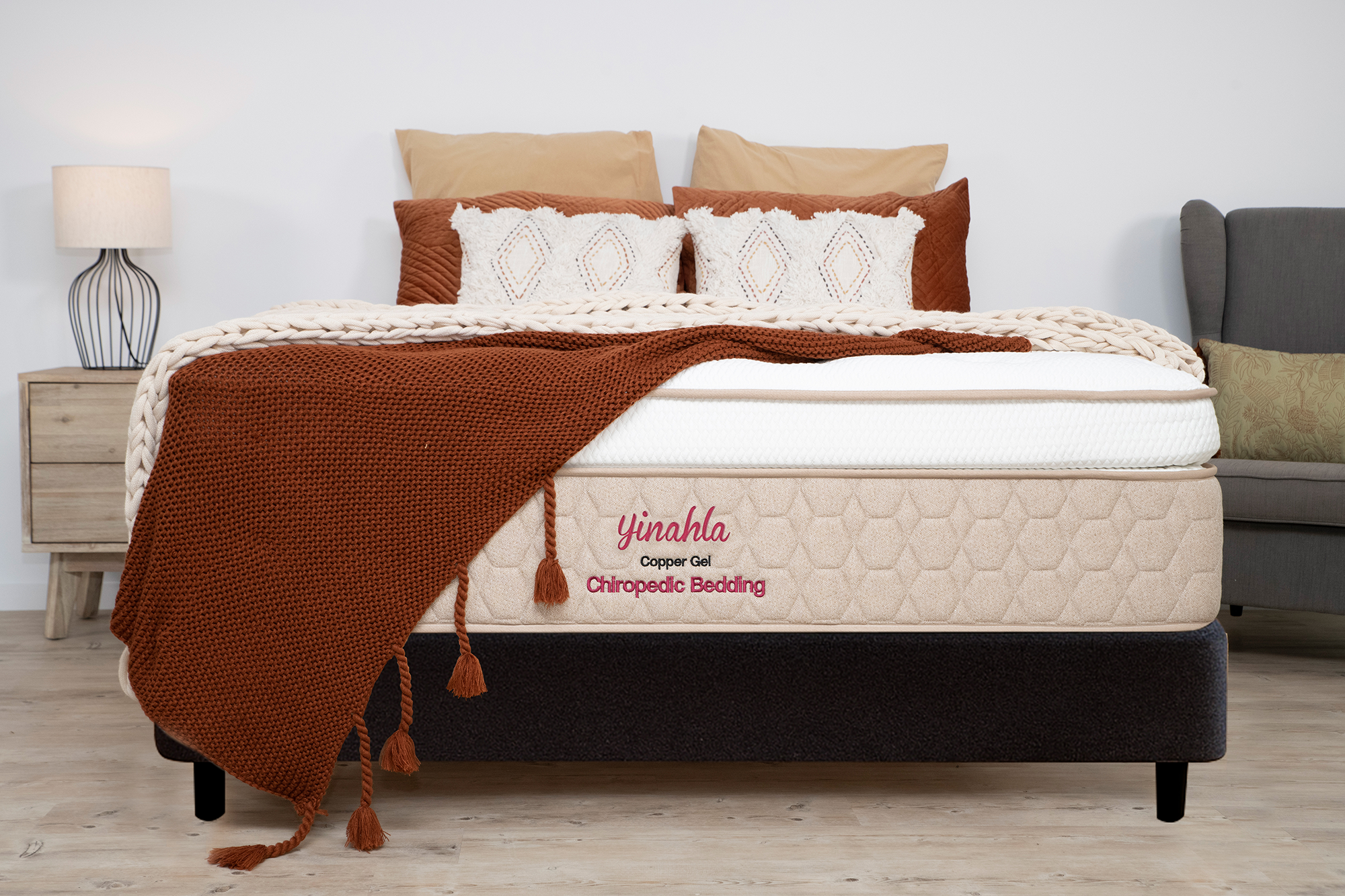 Yinahla Copper Gel Mattress & Bed Base Ensemble
